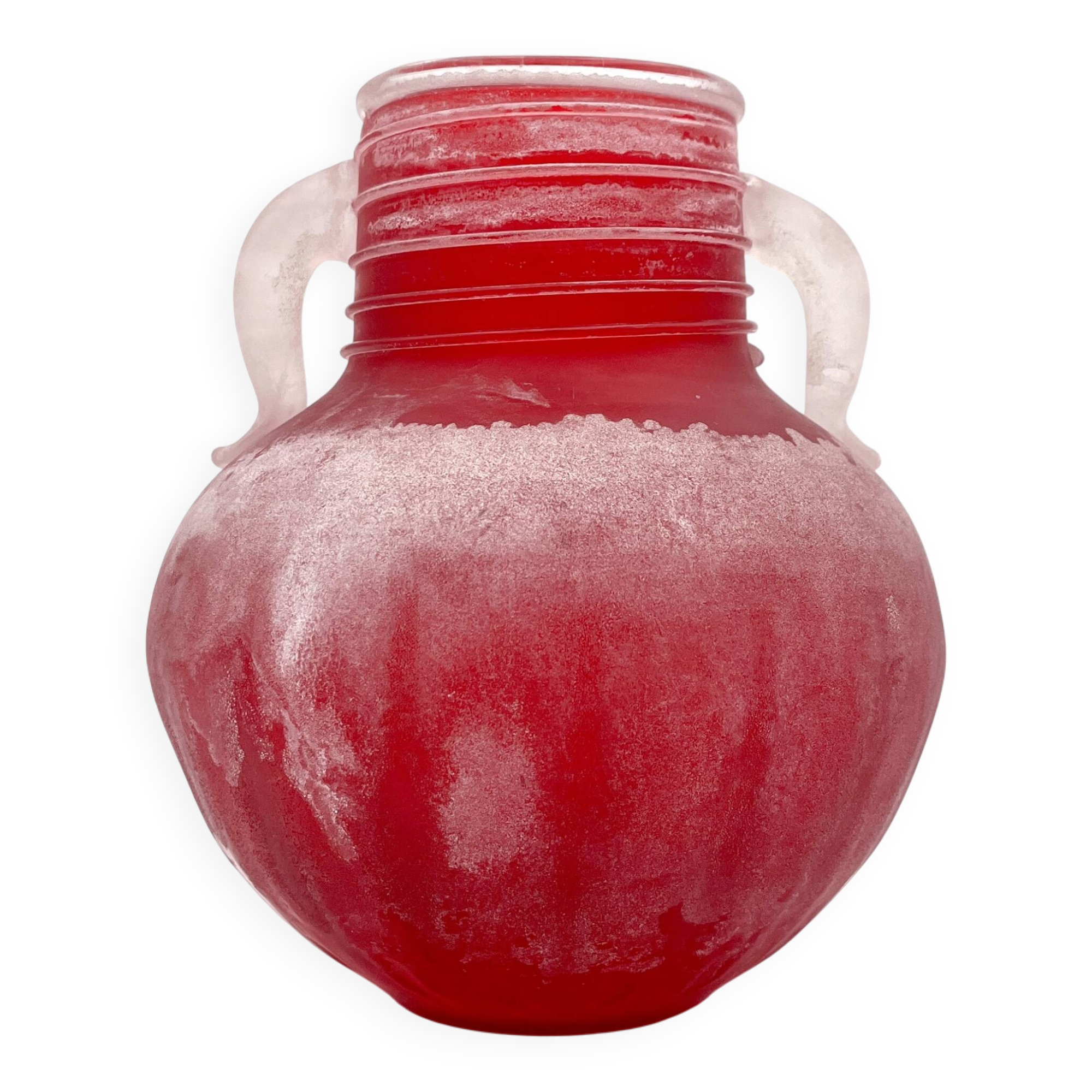 Amphora Vase "Excavation" Glass Bisazza (Collaboration Segu so) Murano 1993