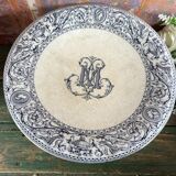 Stand cup compotier iron earth Minton monogram M