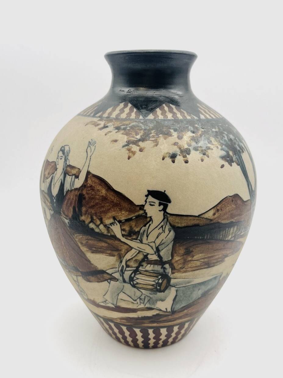 Vase boule en grès de Cibourg signé Pedro Garcia de Diego -637004