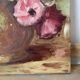 Painting bouquet, oil on canvas on frame flowers 35X27.