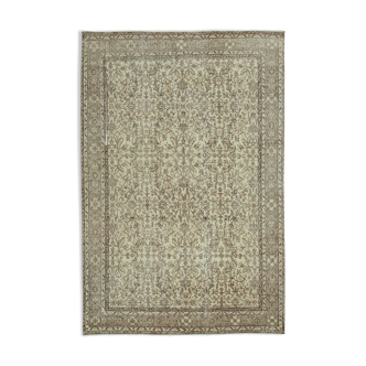 Tapis beige turc unique noué à la main 206 cm x 305 cm - 36612