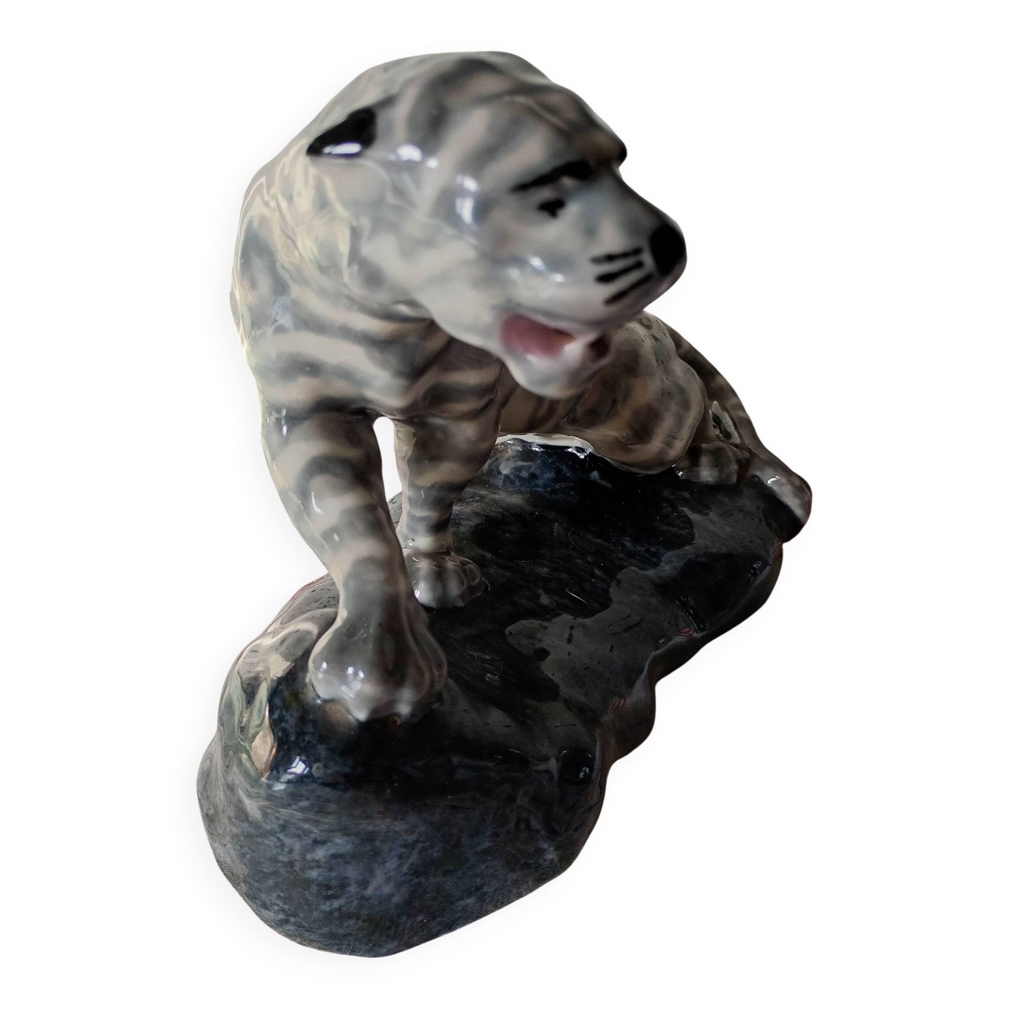Roaring Tiger by Camille Tharaud: Art Deco Limoges Porcelain