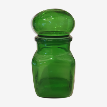 Pot d'apothicaire vintage en verre vert