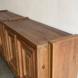 Buffet brutaliste, Biosca, bois massif, travail artisanal, Espagne