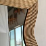 Zigzag rattan foot mirror H:182cm