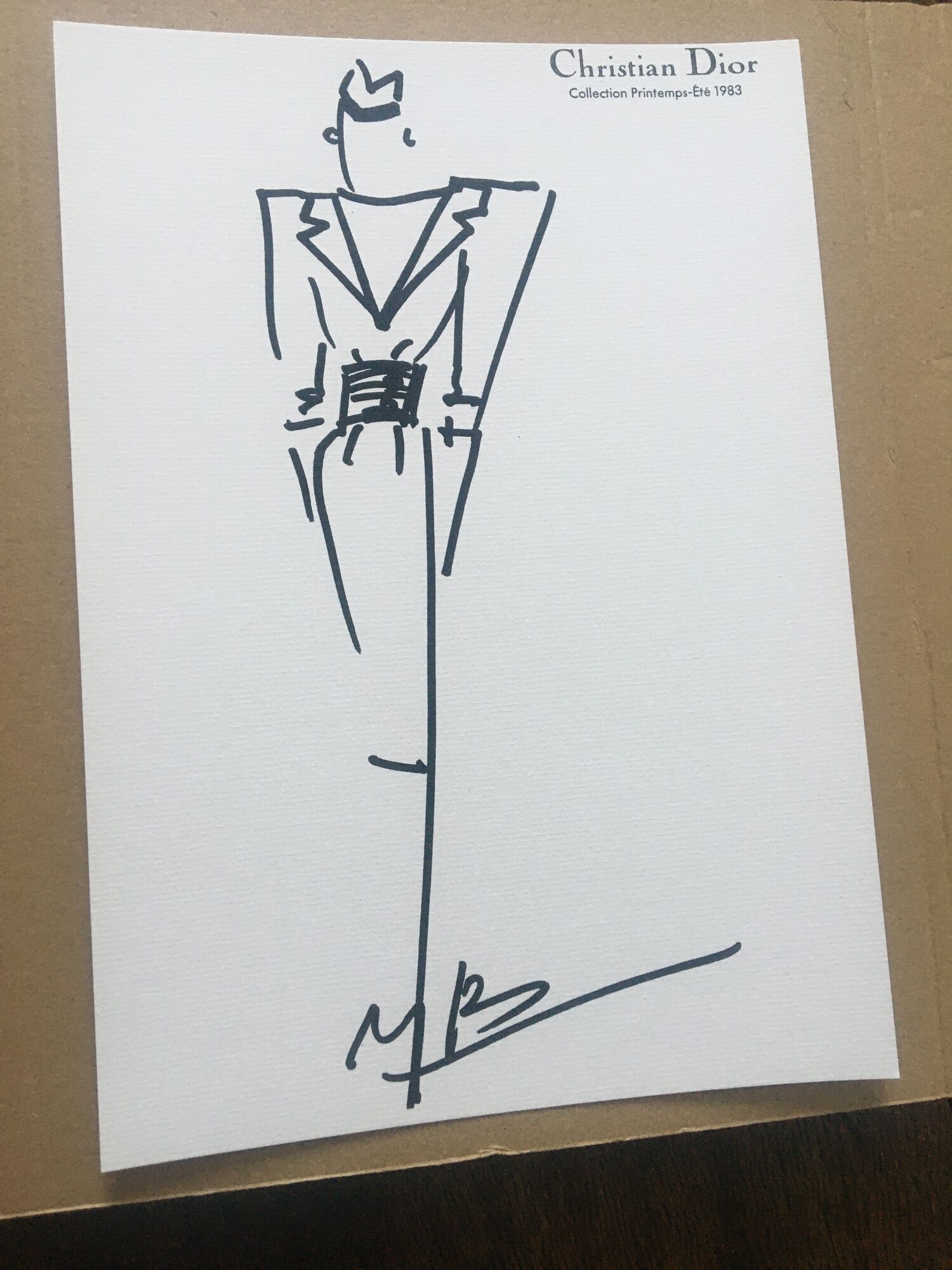 Illustration Christian Dior  de mode de presse collection printemps-été 1983