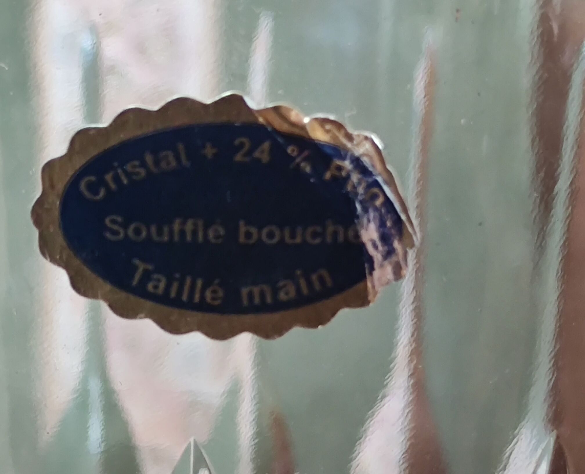 Old hand-cut crystal champagne bucket