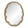 2000s Venetian Oval Gold and Pink Floreal Hand-Carving Mirror in Murano Glass Style