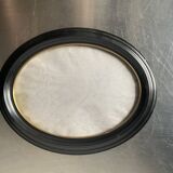 Large Vintage Oval  Bakelite Black Frame with Convex glass 23.5 cm x 18.5 cm