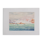 Monotype original "Les glaciers de Spitzberg" signé Camille Combe