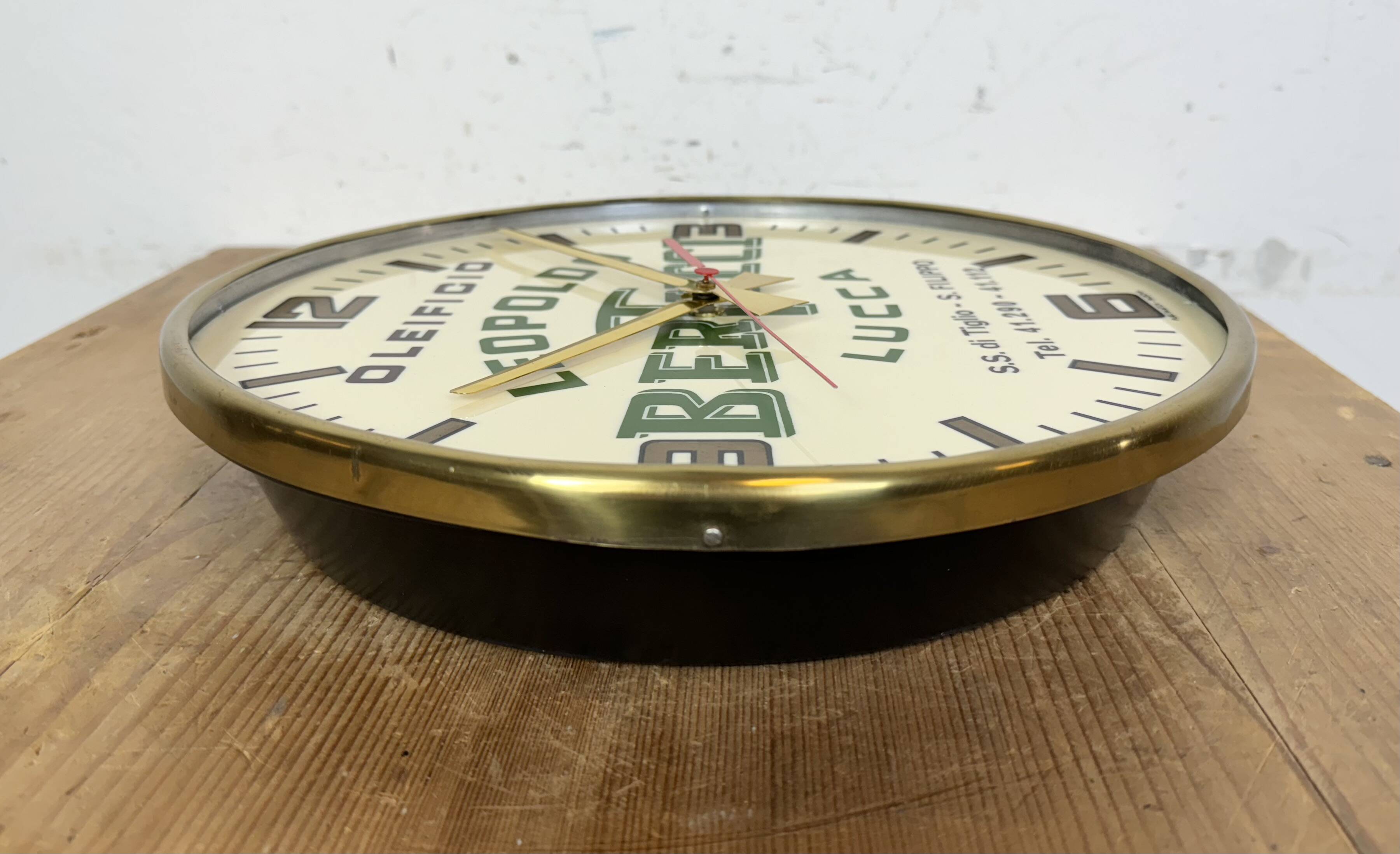 Vintage italian advertising wall clock, 1970s