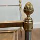Pair of neoclassical side tables in steel and brass by Maison Jansen.