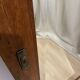 Large vintage Art Deco bizote mirror to place or hang, solid wood frame