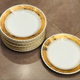 Golden dessert service with fine gold porcelain from Royal ADP