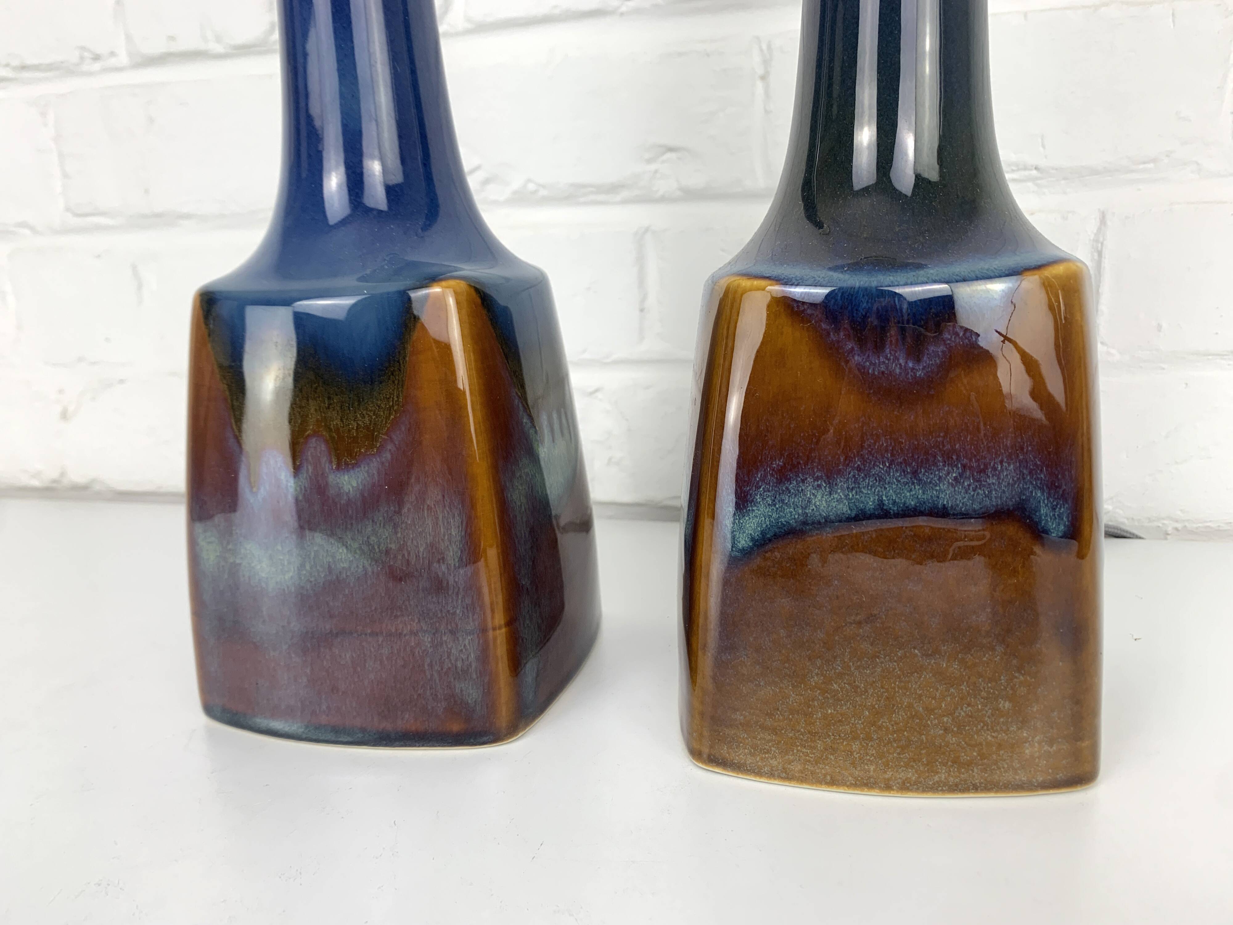 Pair of Scandinavian ceramic table lamps, Søholm Stentøj, Denmark, 1960