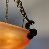 Art Deco pendant light in marbled glass