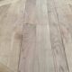 Round extendable dining table with a central pedestal base, renovated in raw wood, 150cm