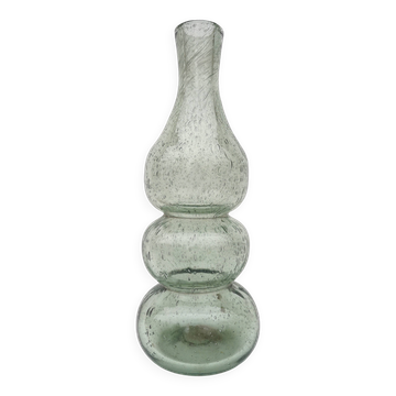 Vase, vintage soliflore in blown glass, bubbled