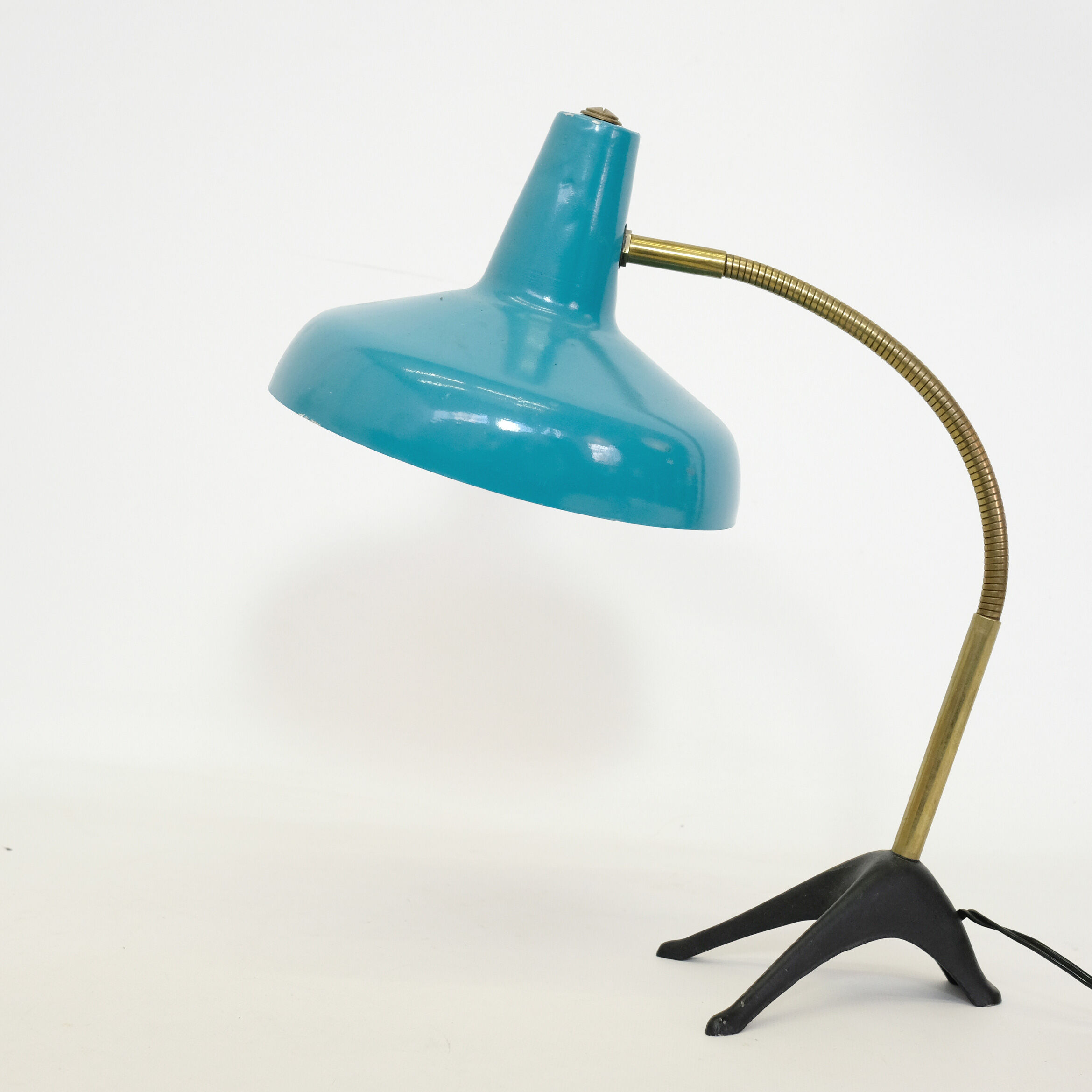 Turquoise modernist lamp from the 50