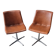 Paire de chaises pivotantes en Skaï cognac marron