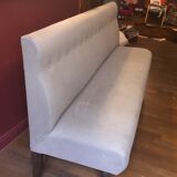 Reupholstered vintage restaurant bench