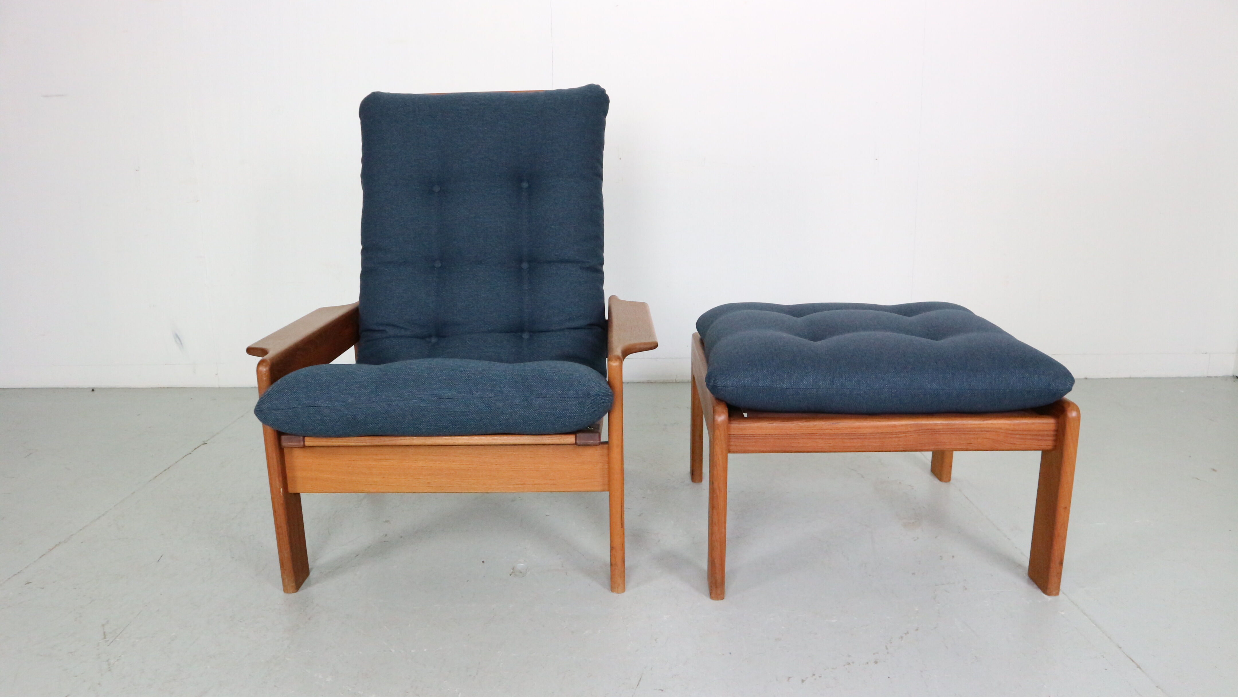 Teak armchair & ottoman by Emc Møbler Denmark mid-century modern