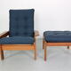 Teak armchair & ottoman by Emc Møbler Denmark mid-century modern