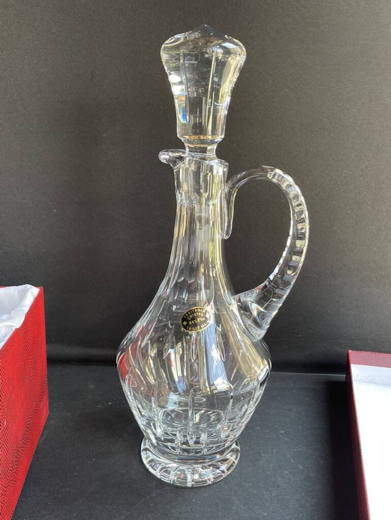 Ewer decanter – Stamped Cristallerie de Lorraine