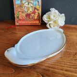 Vintage Porcelain Foie Gras Tray | Oval Duck/Swan Shaped Dish
