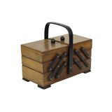 Vintage beech wood sewing box