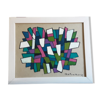 Abstract composition 70's by Robert de FERAUDY 1979