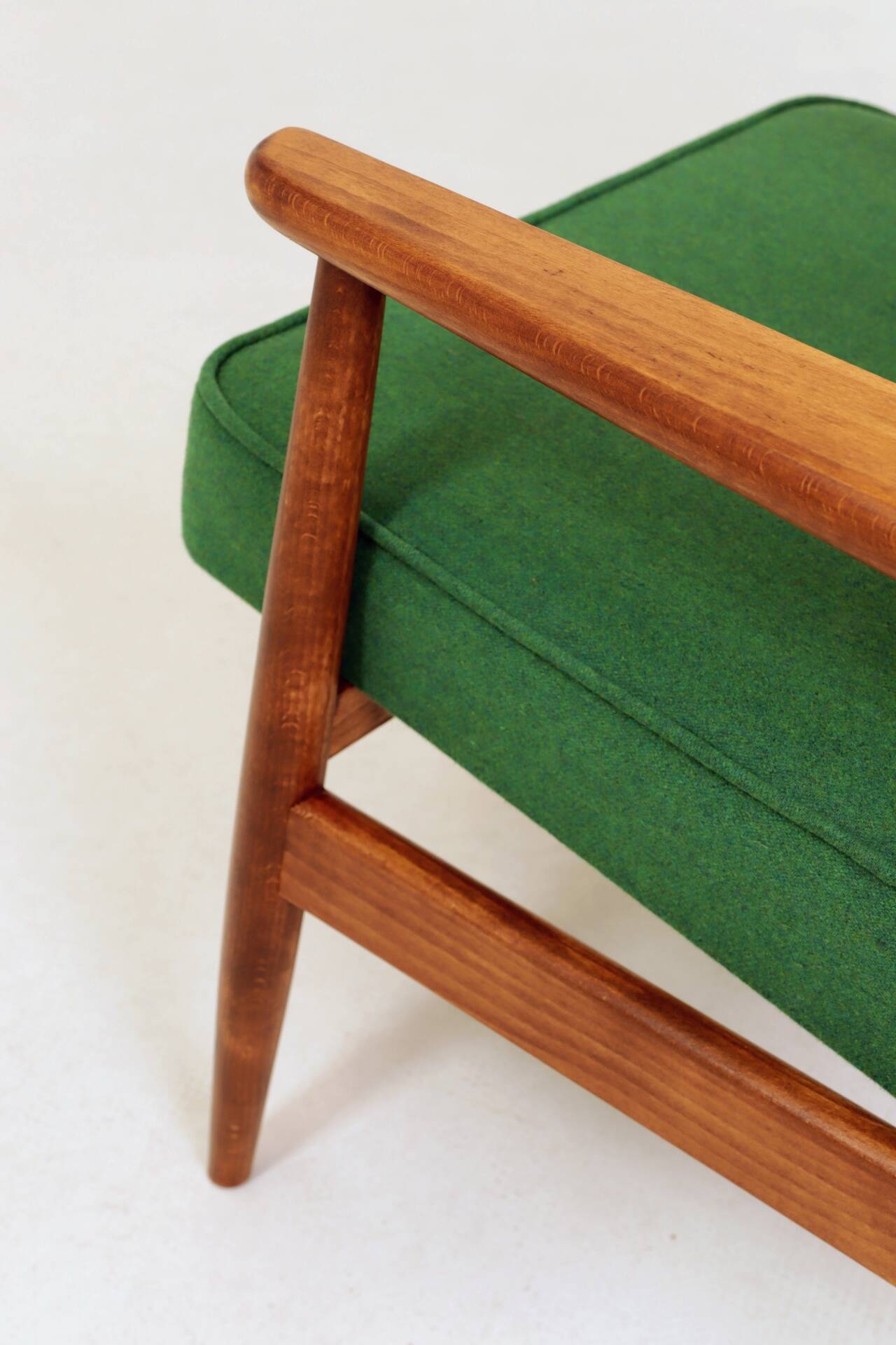 Mid Century Lounge Chair Vintage Moss Wool, Poland 1960