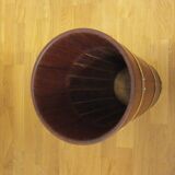 Scandinavian umbrella stand in solid teak and brass