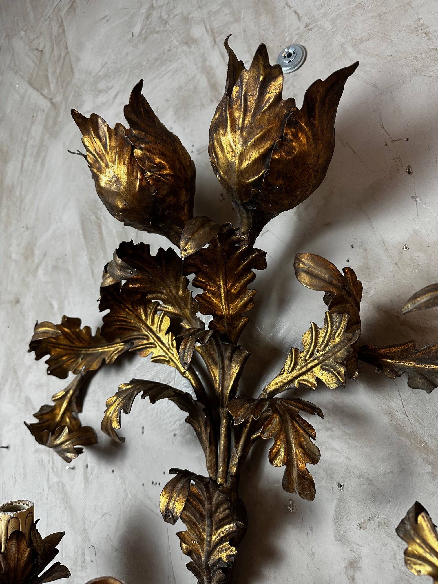 Pair of brass wall lights