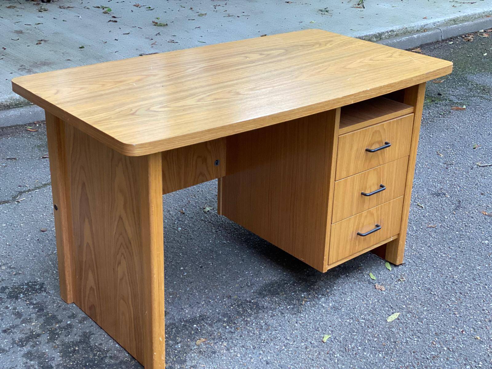 Scandinavian wooden desk from the 1980s with drawers