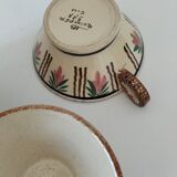 HB Quimper Teapot, Cups and Ramekin Set