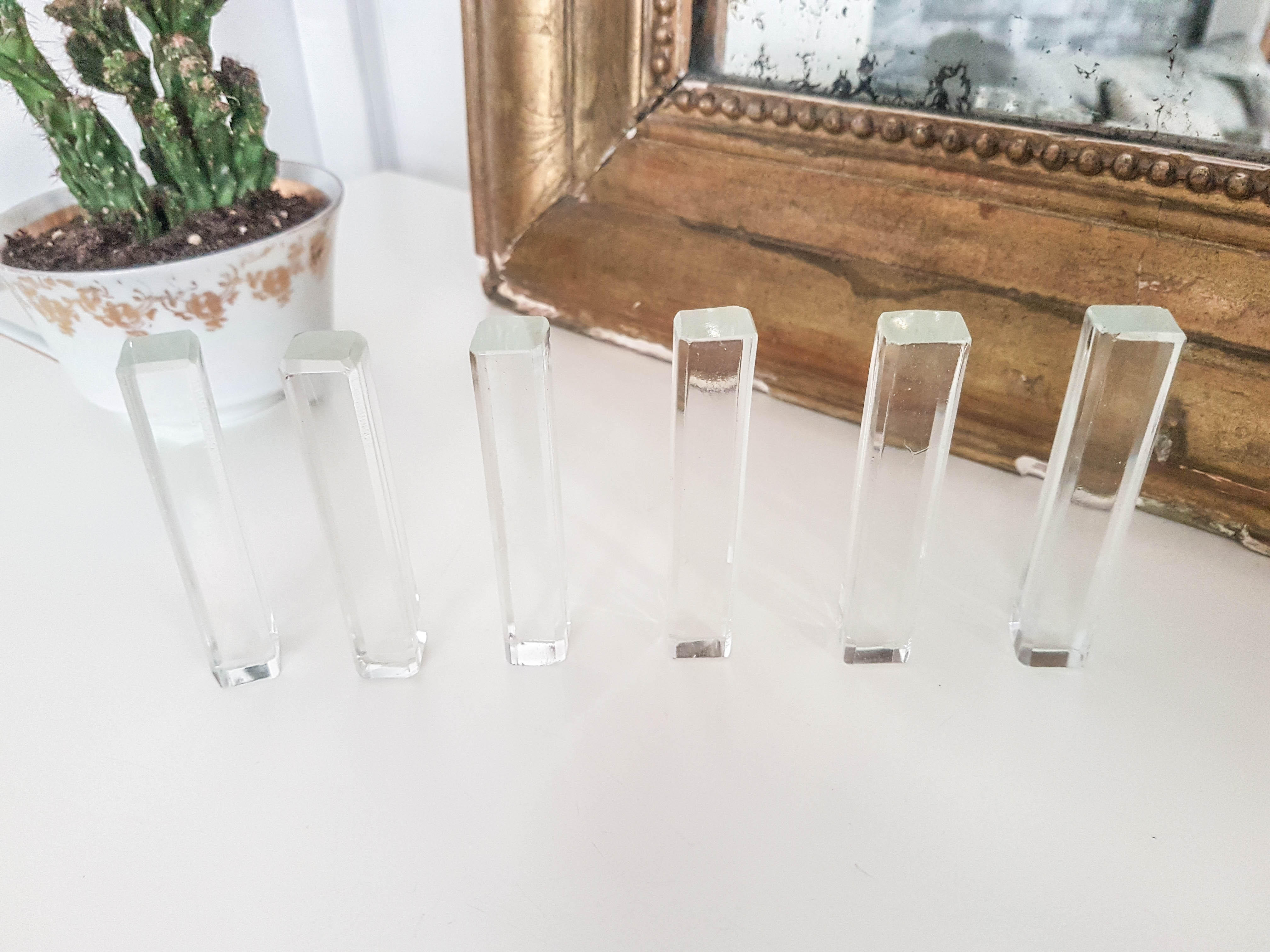 Lot de 6 porte-couteaux en cristal Tchécoslovaque