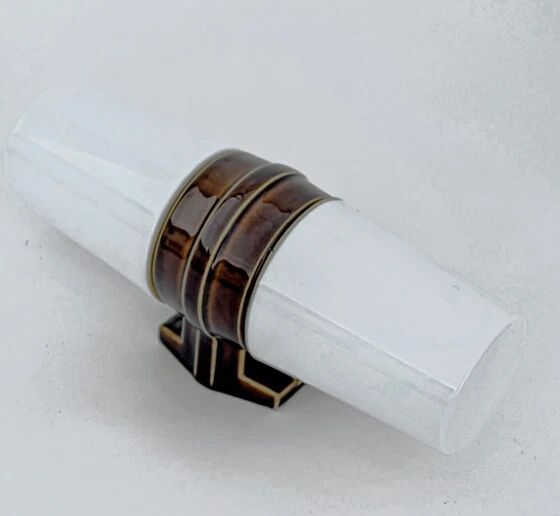 Double wall lamp in brown porcelain Model 6065 by Sigvard Bernadotte for Ifö – 1960s