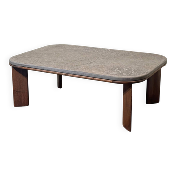 Brutalist slate coffee table
