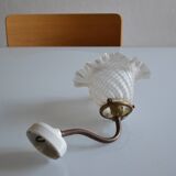 Swan neck wall lamp and its tulip, early 20th century.