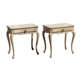 Pair of Louis XV style beside tables painted 50s