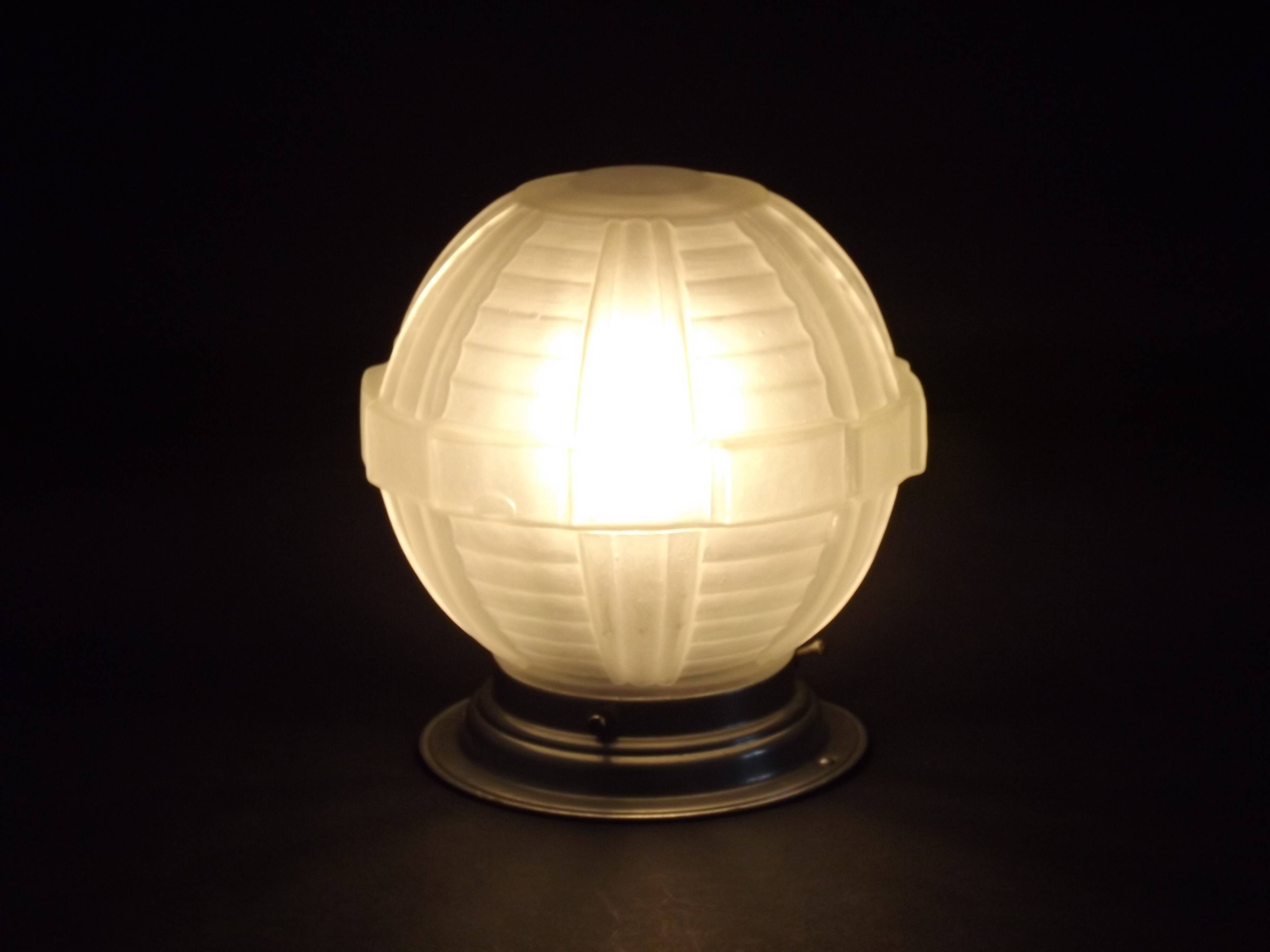 Art Deco ceiling light in glass and metal