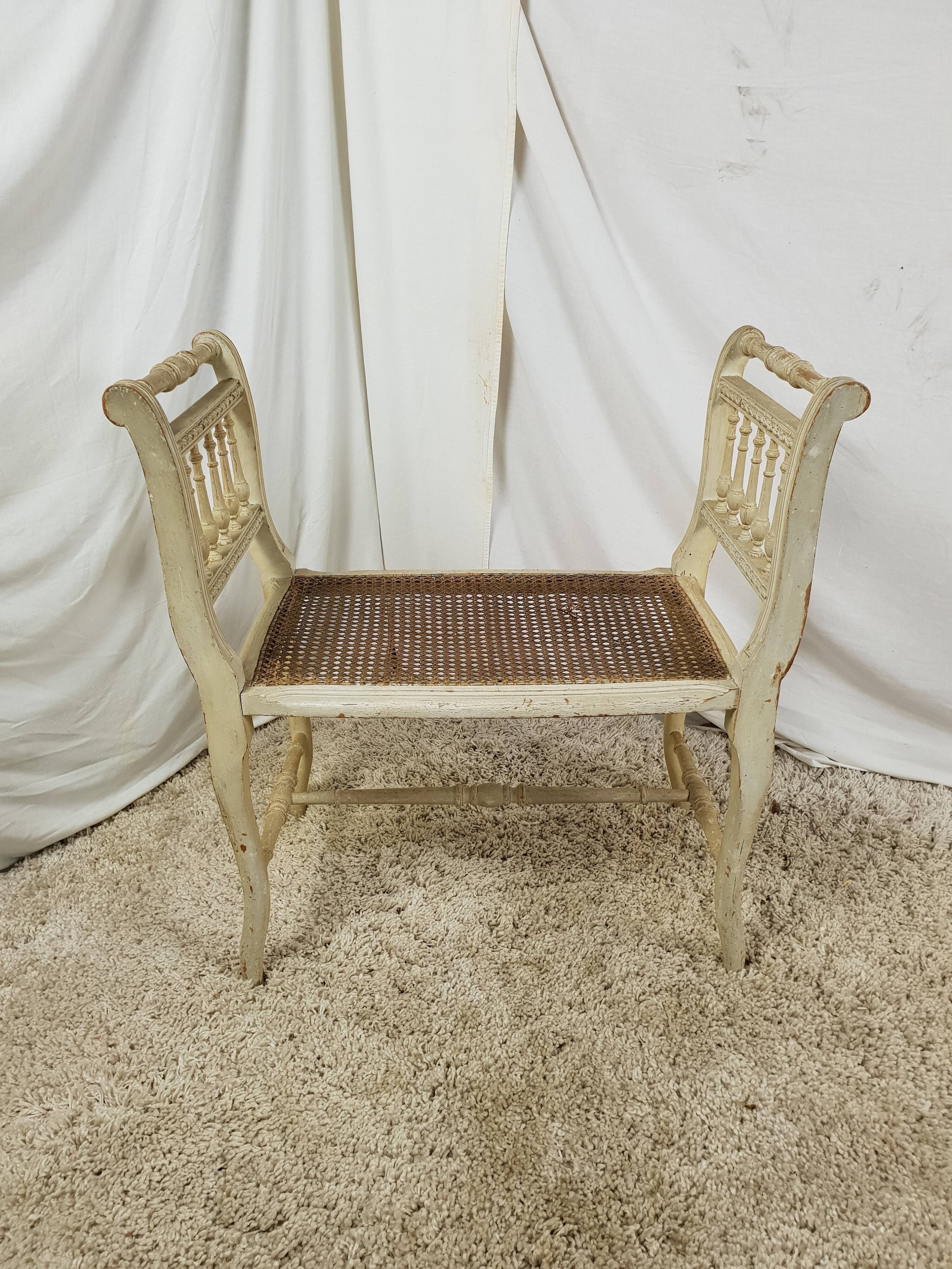 Old caned Louis XV style seat