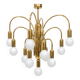 Vintage gold chandelier pendant lamp from the 1970s