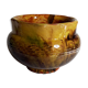 Old provencal pot cover in glazed terracotta