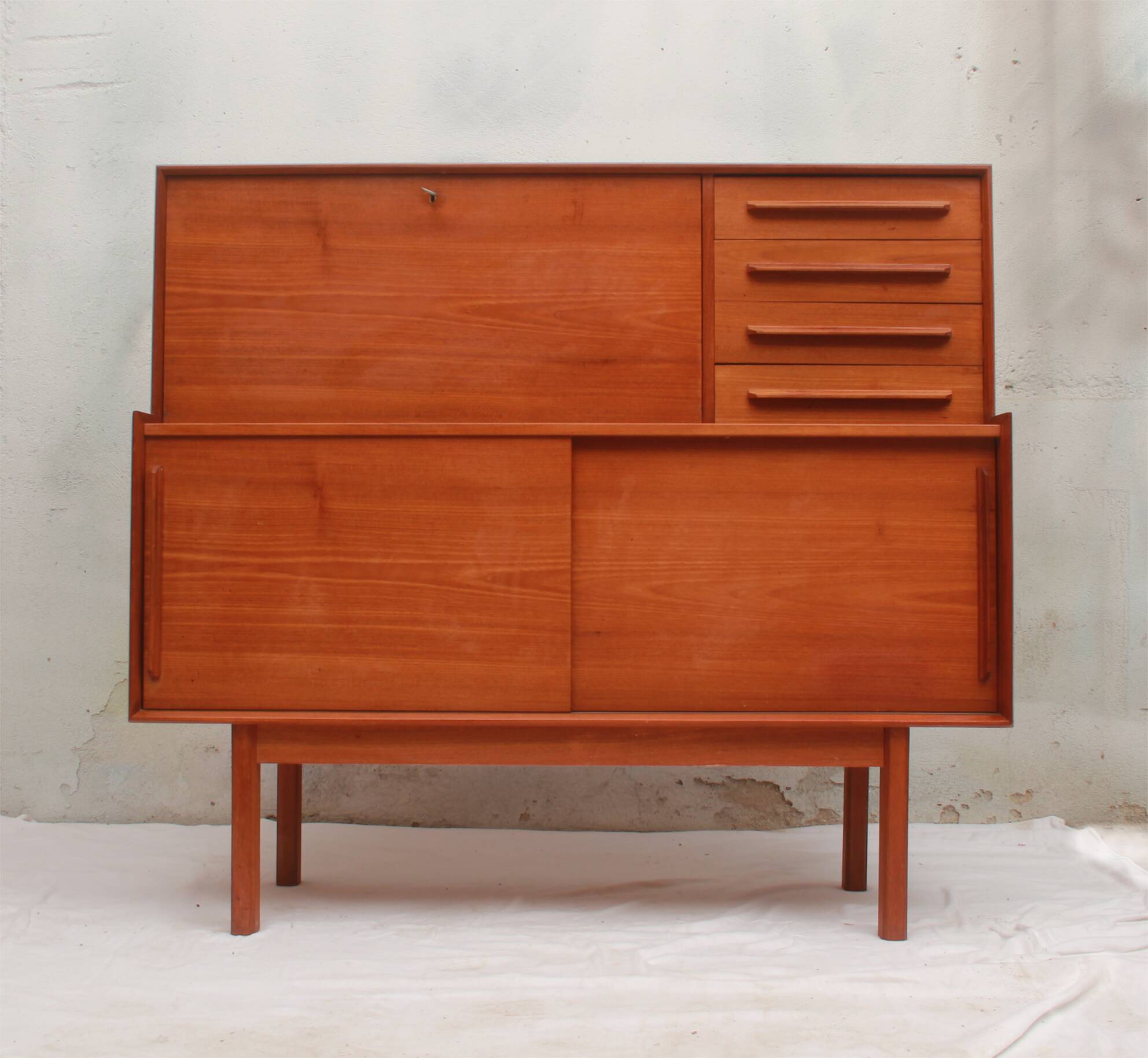 1960s sideboard - secretary combination in teak