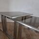 Brushed metal nesting table, 1970