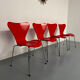 Lot of 4 chairs Series 7 model 3107 design Arne Jacobsen /Fritz Hansen