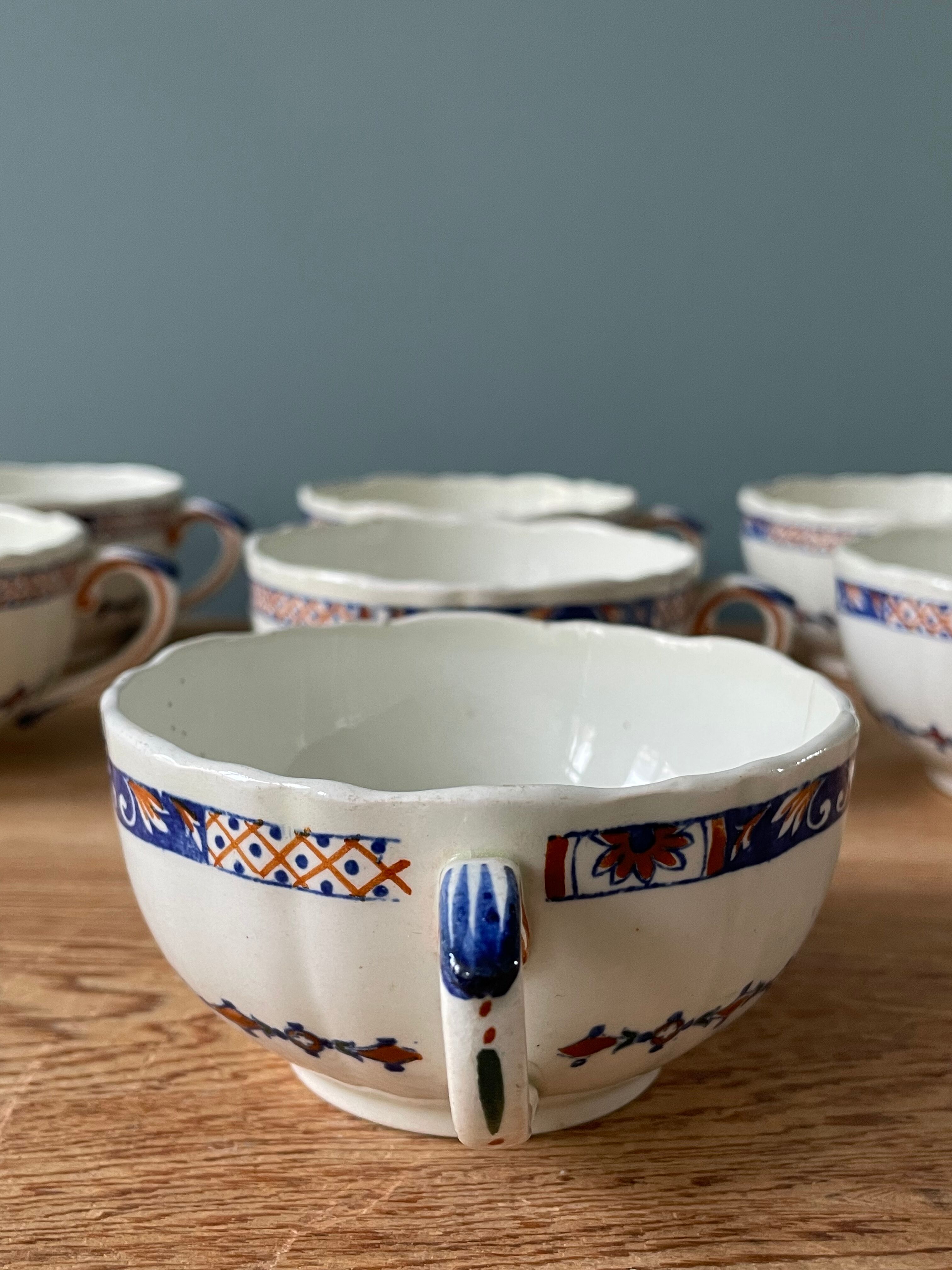 Coffee service Émile Bourgeois Grand Dépôt, décor Rouen XIXth