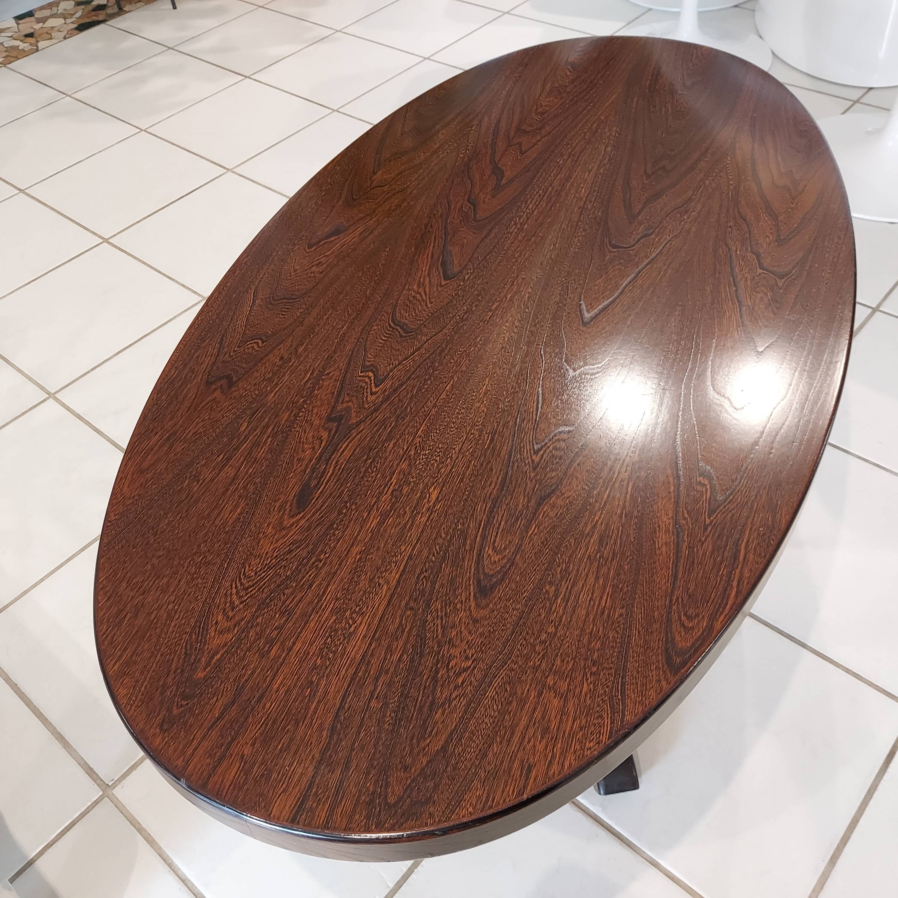 Vintage Baumann oval coffee table 1970s